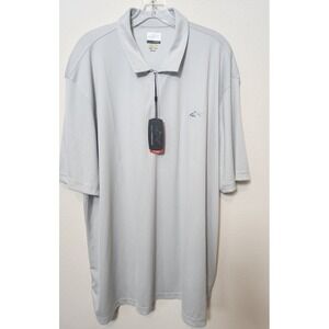 NWT Greg Norman Men's Gray Short Sleeve Golf Polo Shirt 3XL Embroidered Logo Zip